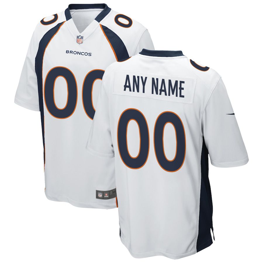 Men Denver Broncos Nike White Custom Game NFL Jersey->customized nfl jersey->Custom Jersey